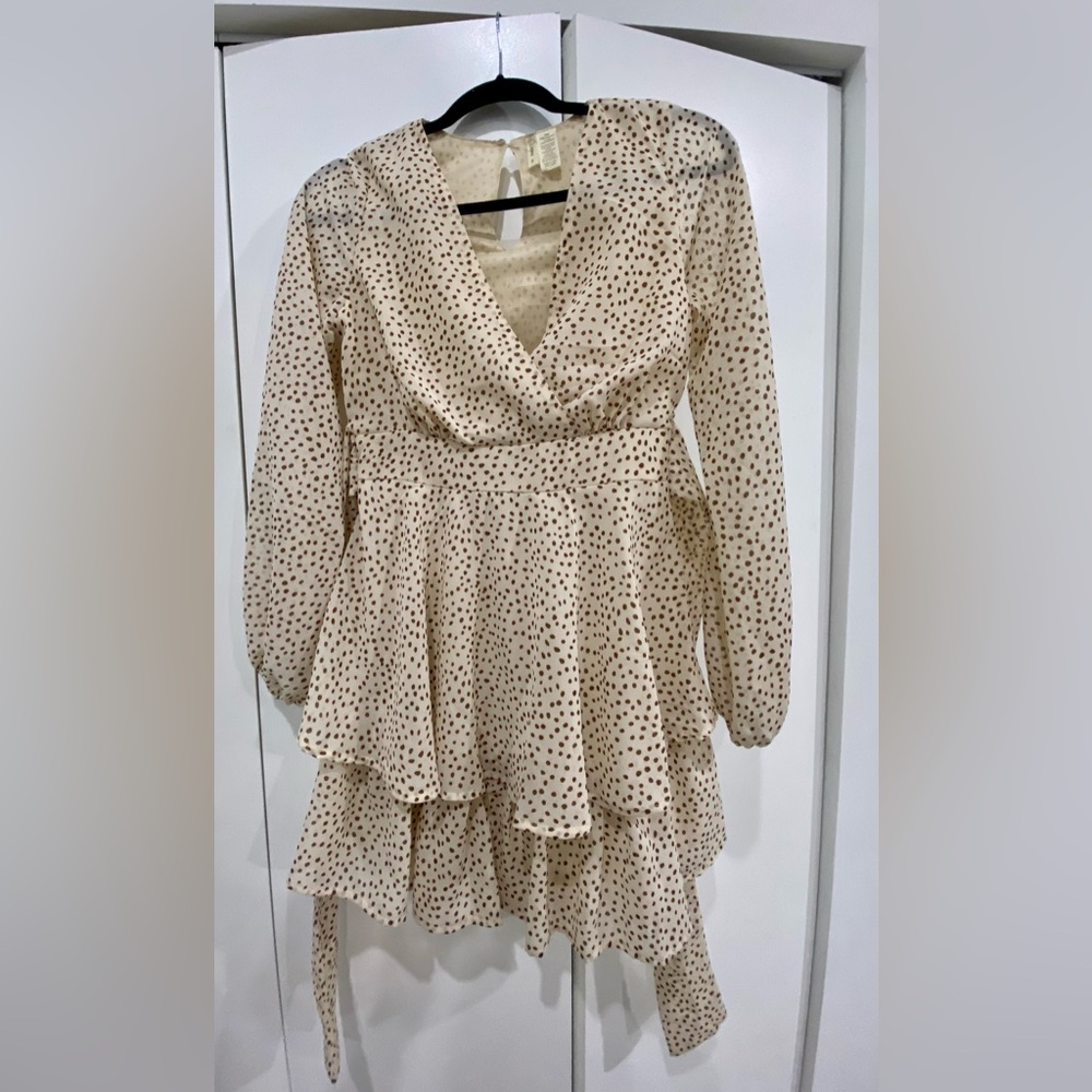 Cream long sleeve dress